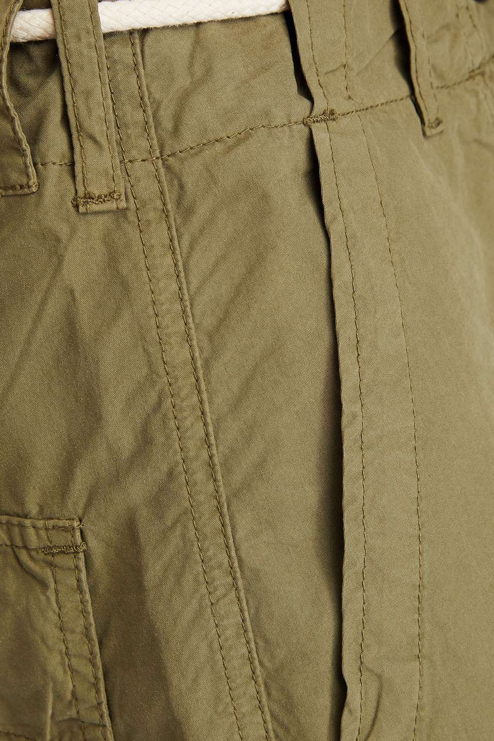 Officine Generale France Cotton Tapered Pants In Army Green