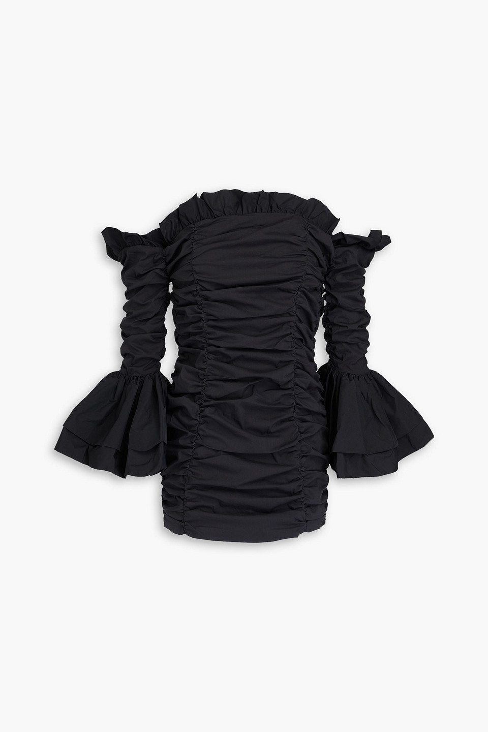 Rotate Birger Christensen Rotate Ruffled Mini Dress In Black