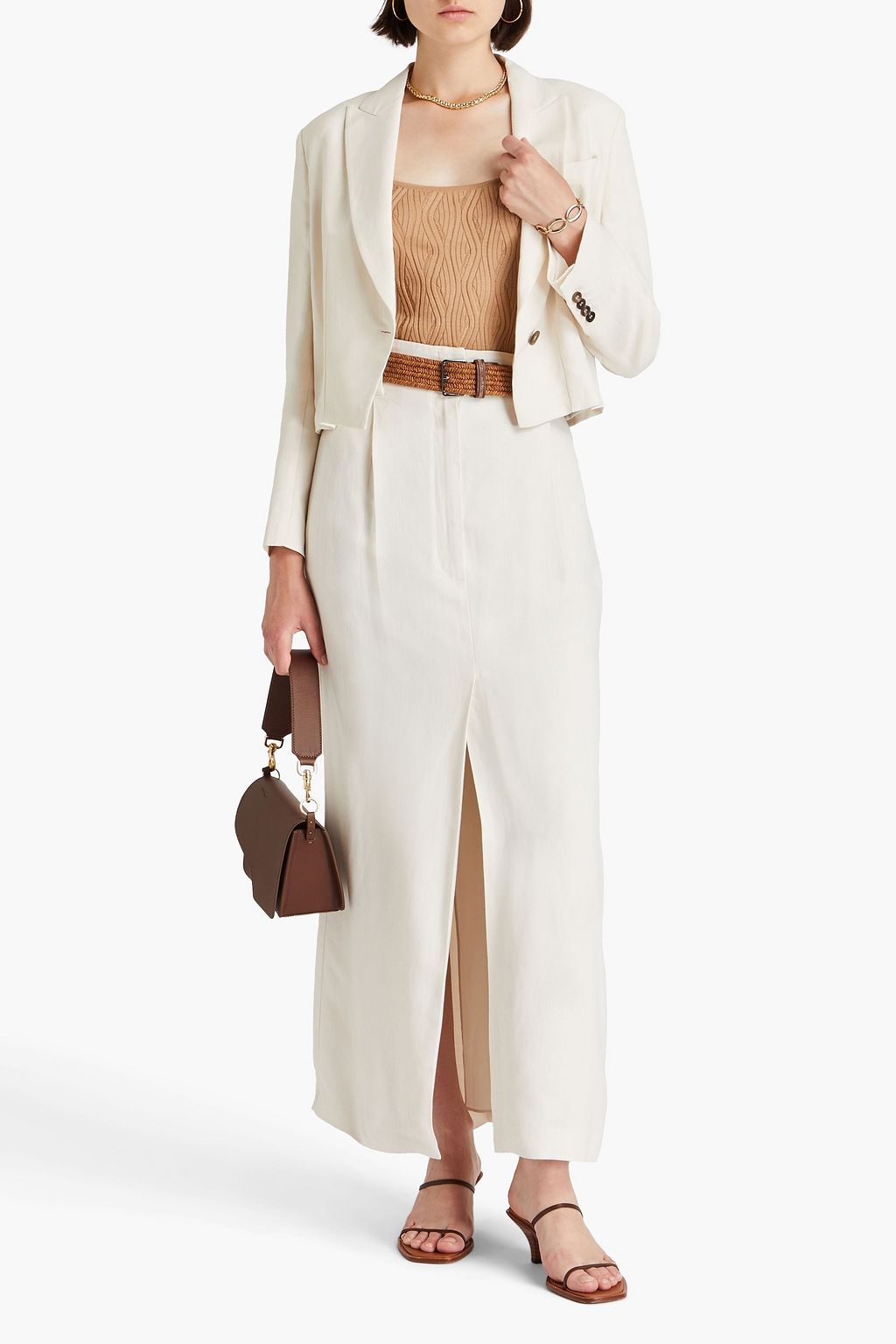 BRUNELLO CUCINELLI Cropped twill blazer