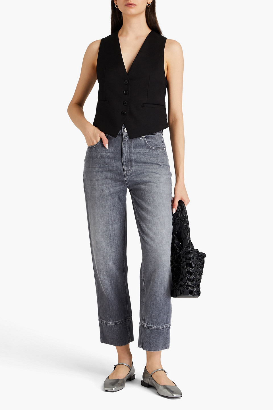 OFFICINE GENERALE ZINA CROPPED HIGH-RISE TAPERED JEANS