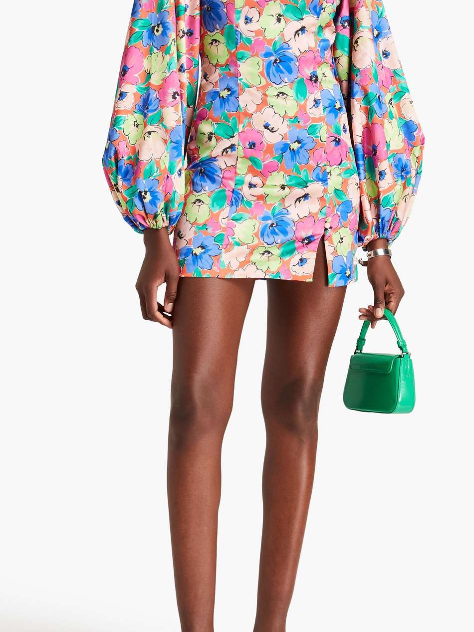 floral-print satin mini dress