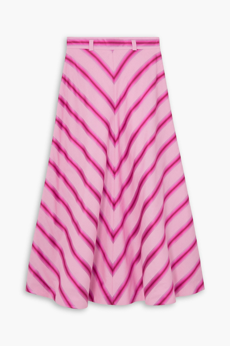 Etro Midirock Aus Einer Gestreiften Baumwoll-seidenmischung In Pink