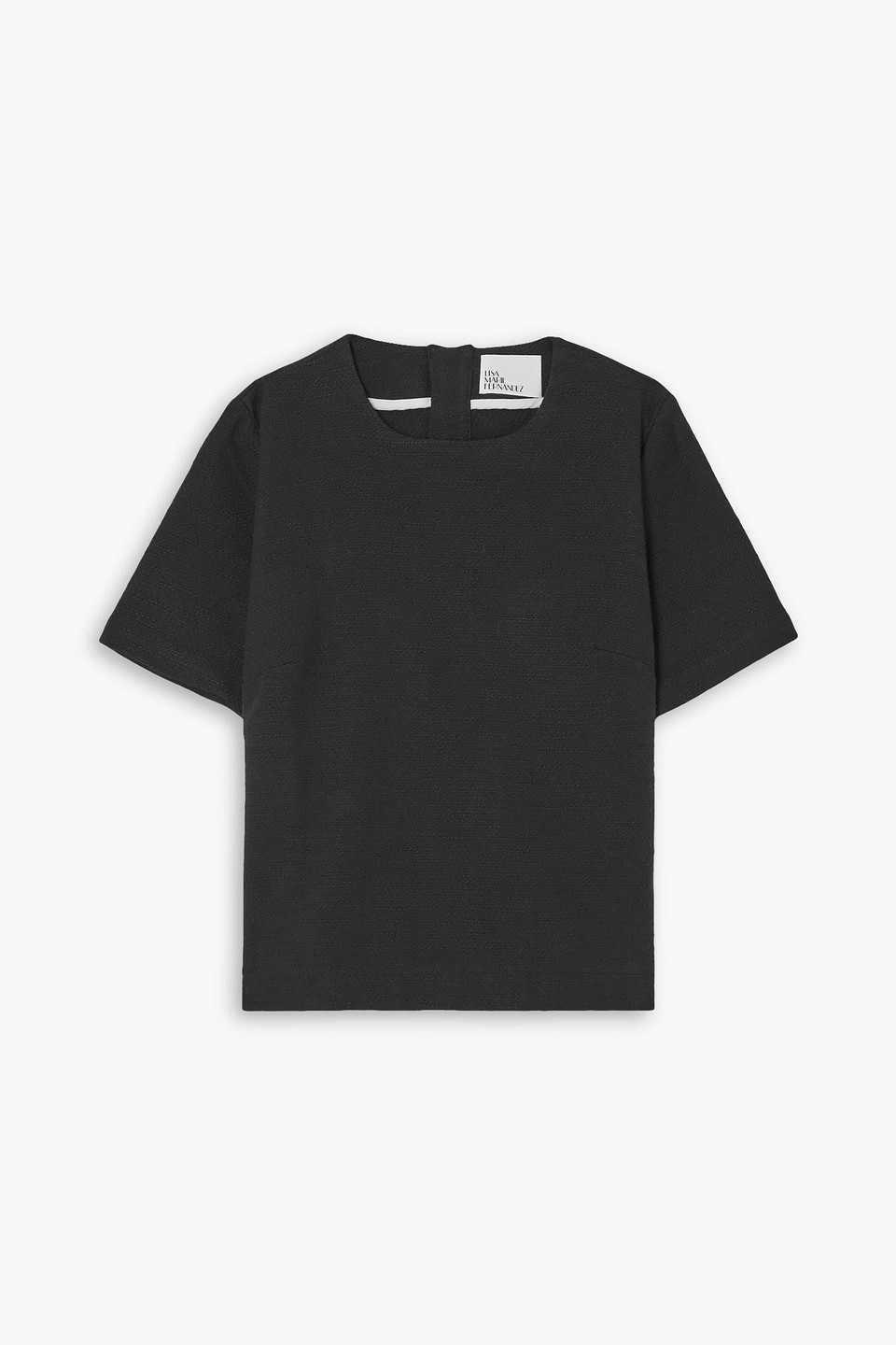 Lisa Marie Fernandez Cotton-blend Bouclé Top In Black