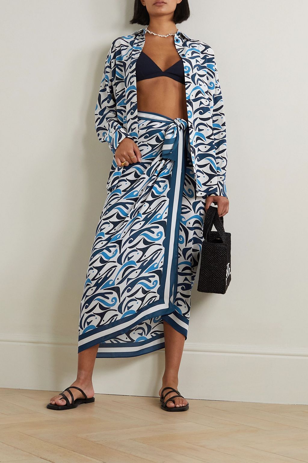 MATTEAU Printed silk crepe de chine shirt
