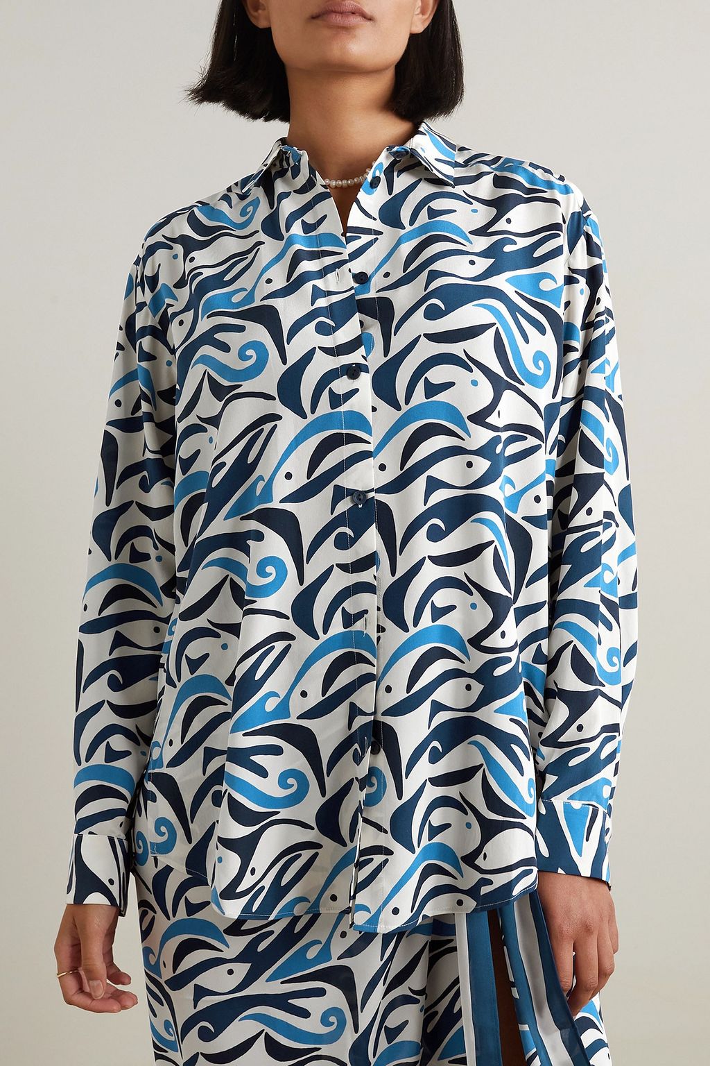 MATTEAU Printed silk crepe de chine shirt