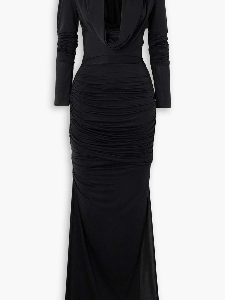 elos draped satin-jersey gown