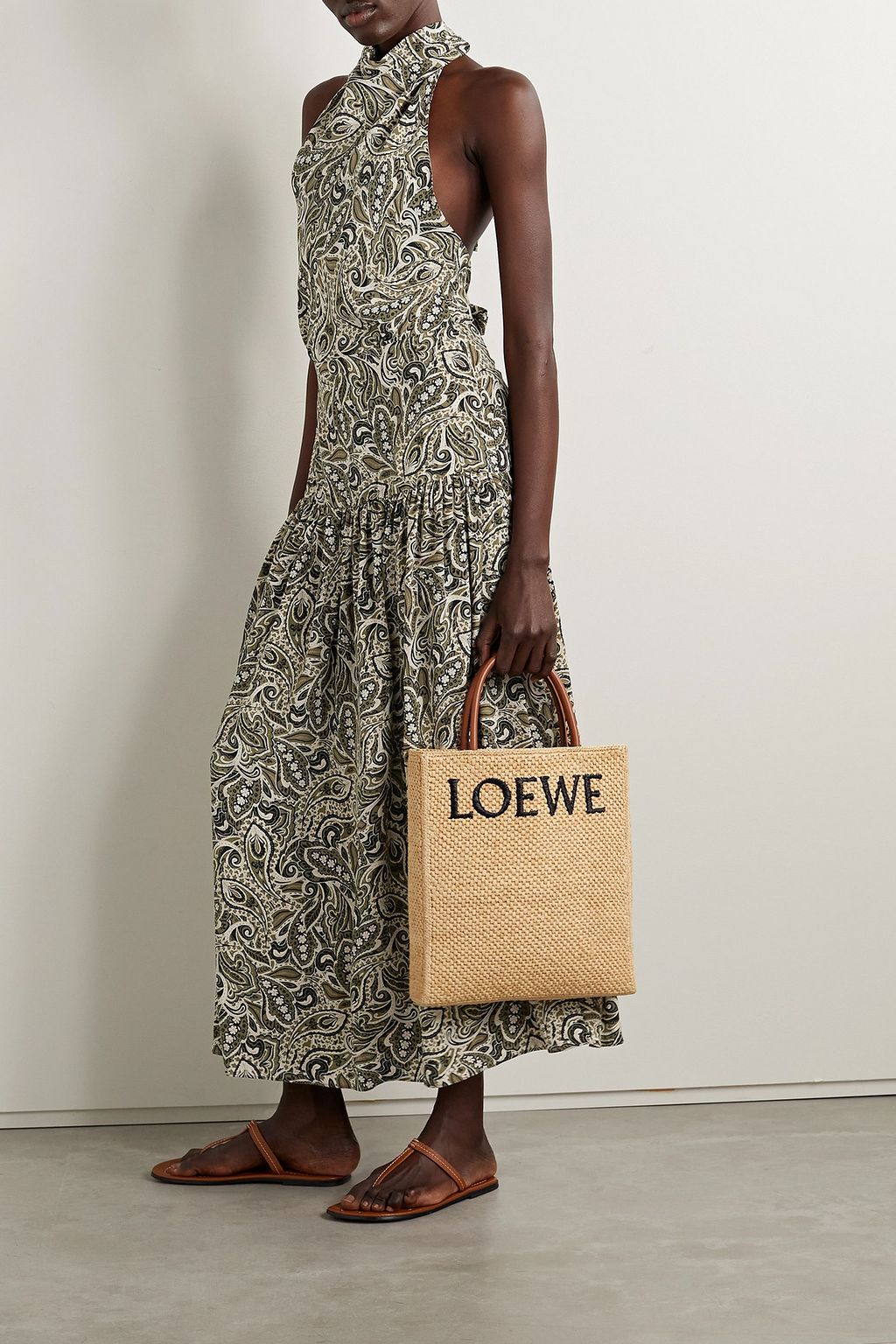MATTEAU Paisley-print silk crepe de chine halterneck maxi dress