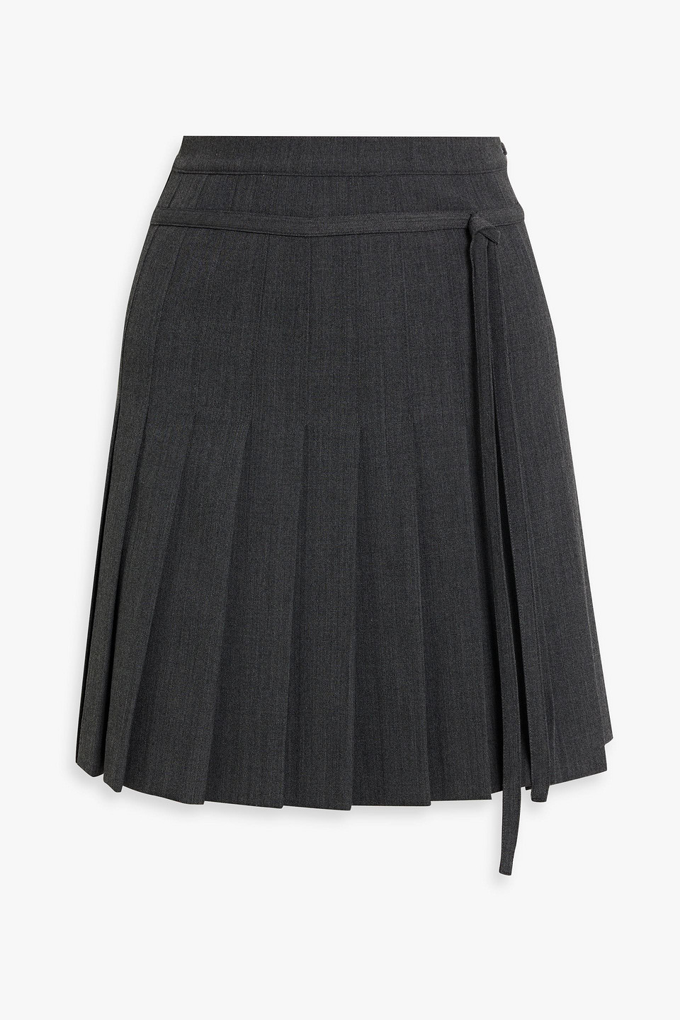 Altuzarra Pleated Twill Mini Wrap Skirt In Grey
