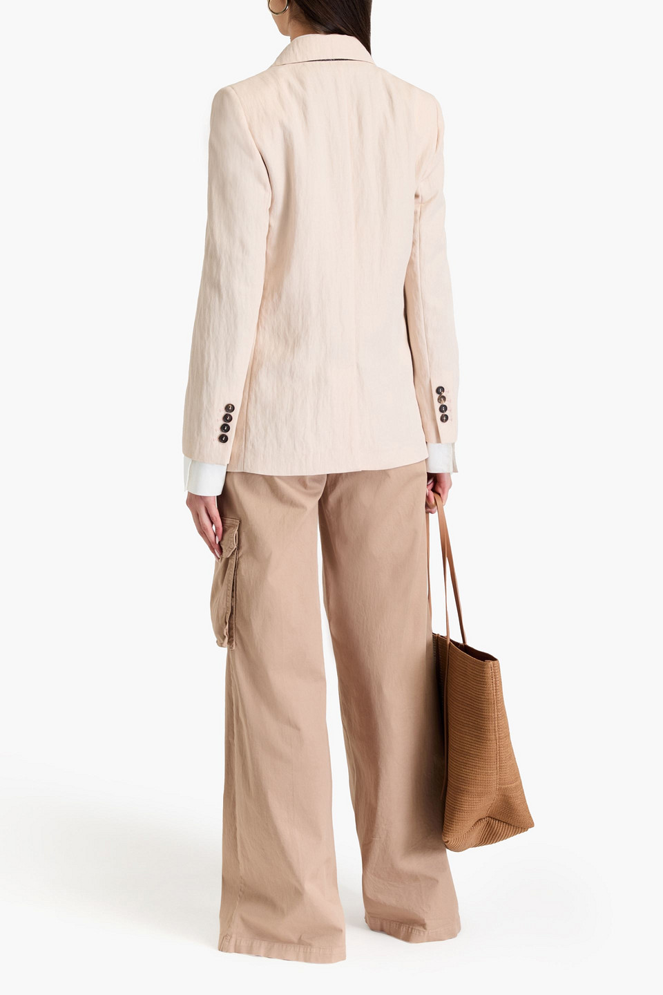  Brunello Cucinelli - Blazer Aus Canvas Mit Zierperlen - Pink - It 42 