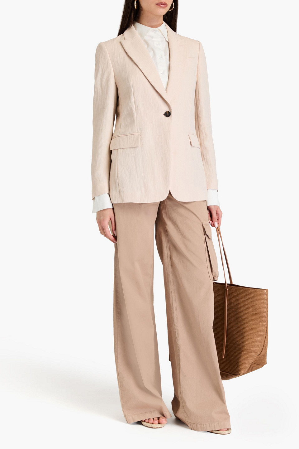  Brunello Cucinelli - Blazer Aus Canvas Mit Zierperlen - Pink - It 42 