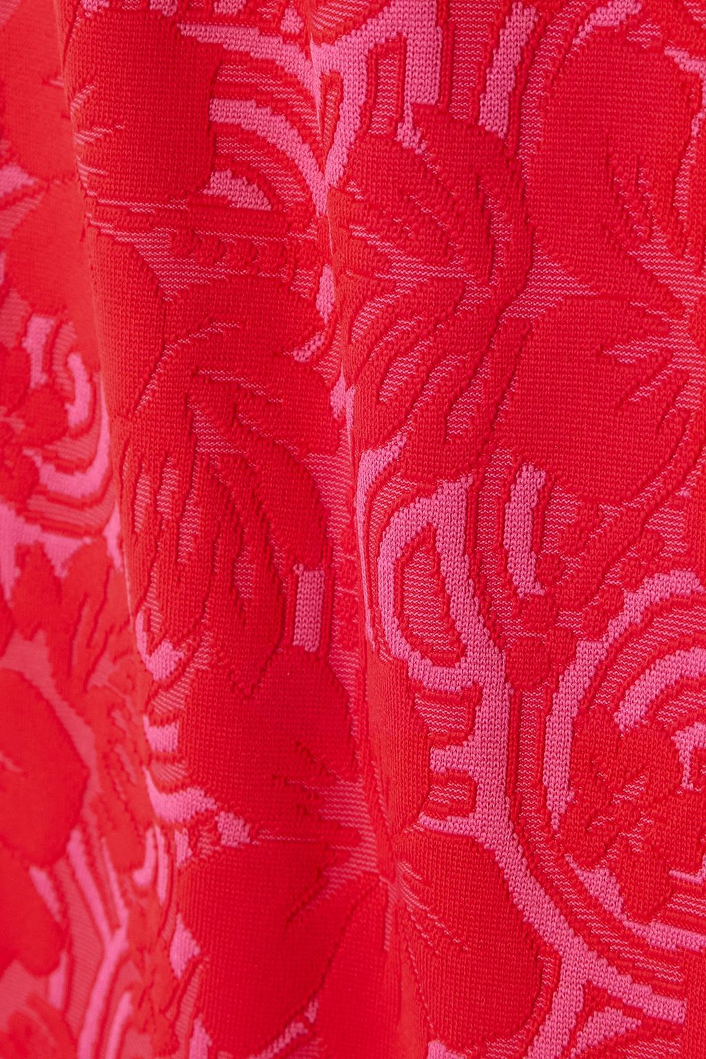 LESLIE AMON Laurie Minikleid aus Jacquard-Strick mit Stretch-Anteil und Federn