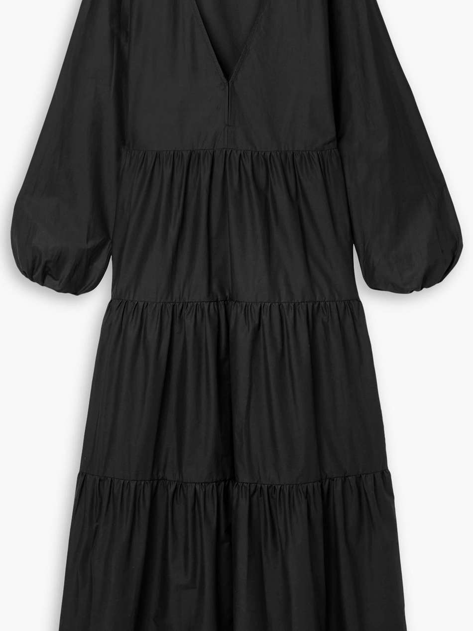tiered cotton-poplin maxi dress