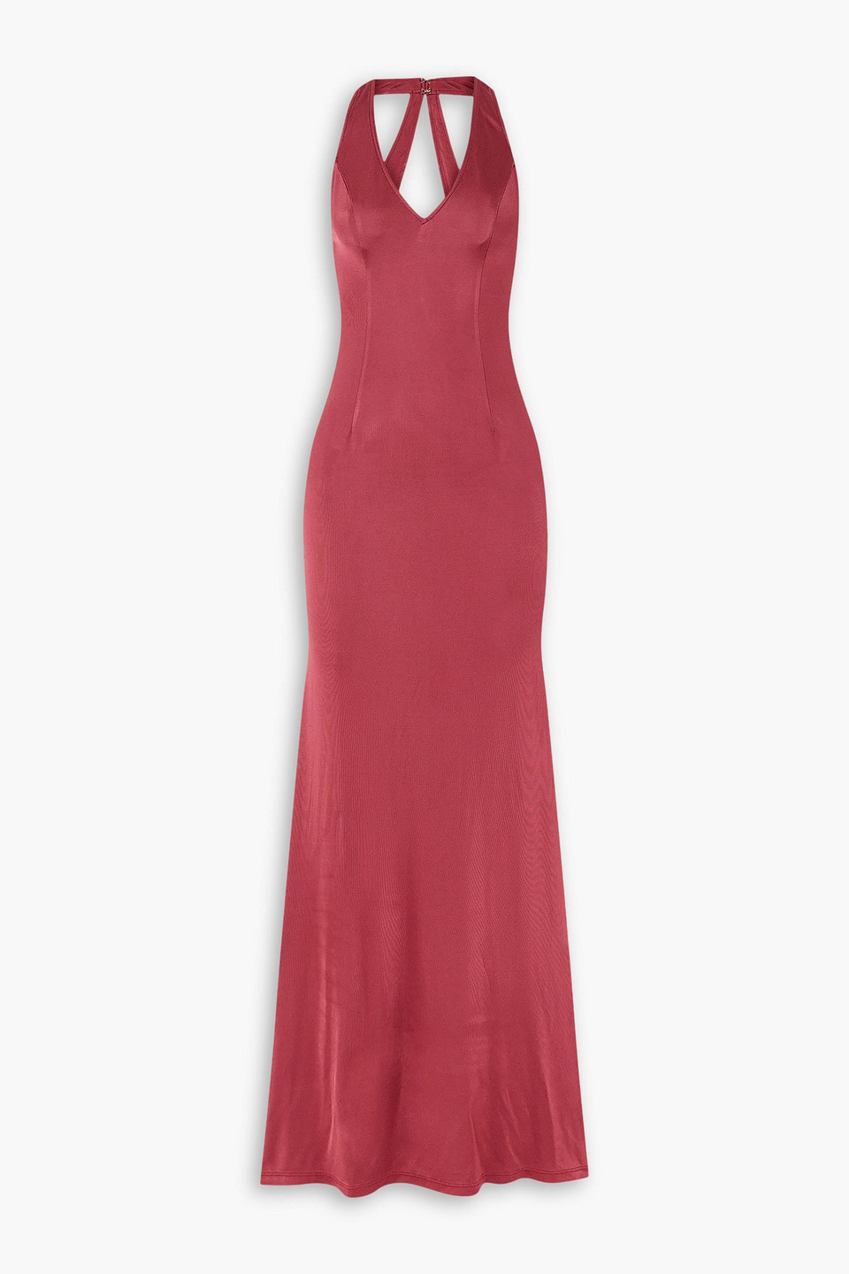 Louisa Ballou High Sea Open-back Stretch-jersey Maxi Dress In Burgundy