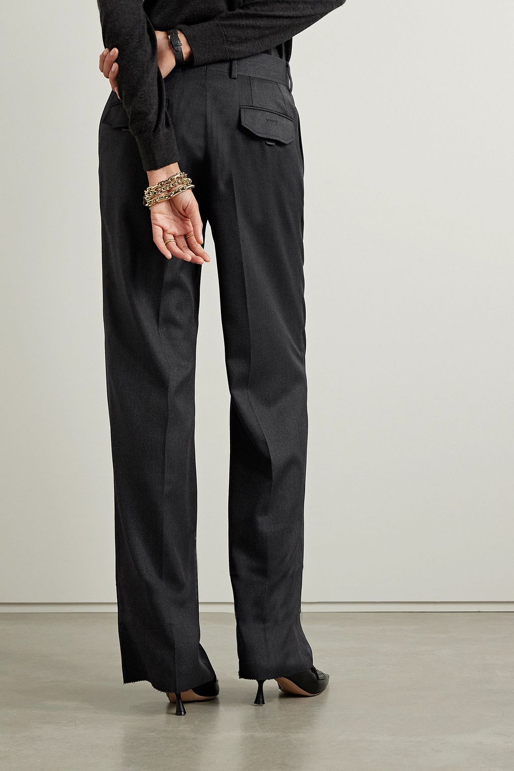 BRIONI 울 트윌 스트레이트 팬츠