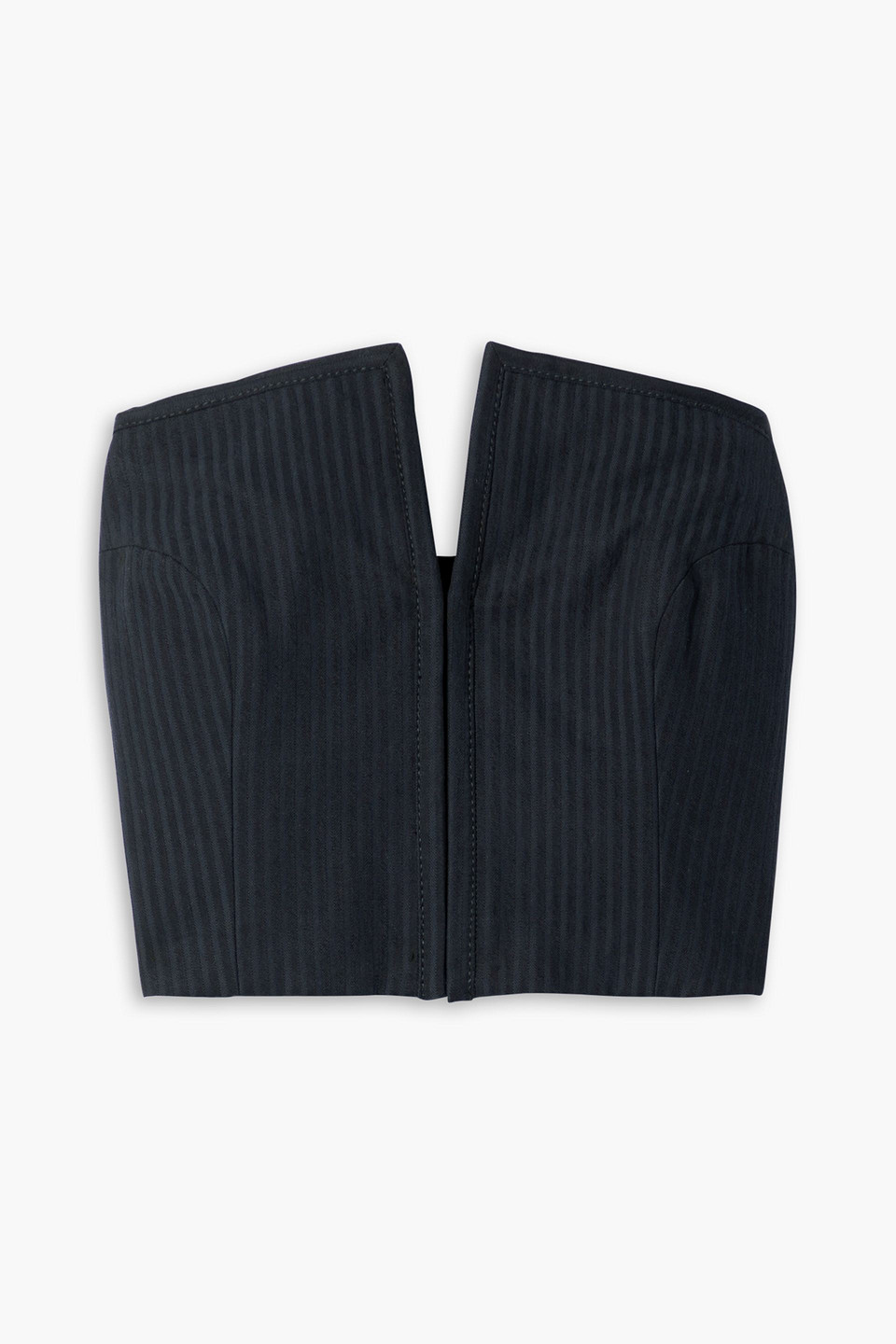 Mara Hoffman Layne Strapless Cropped Tencel™ Lyocell And Cotton-blend Jacquard Bustier Top In Black