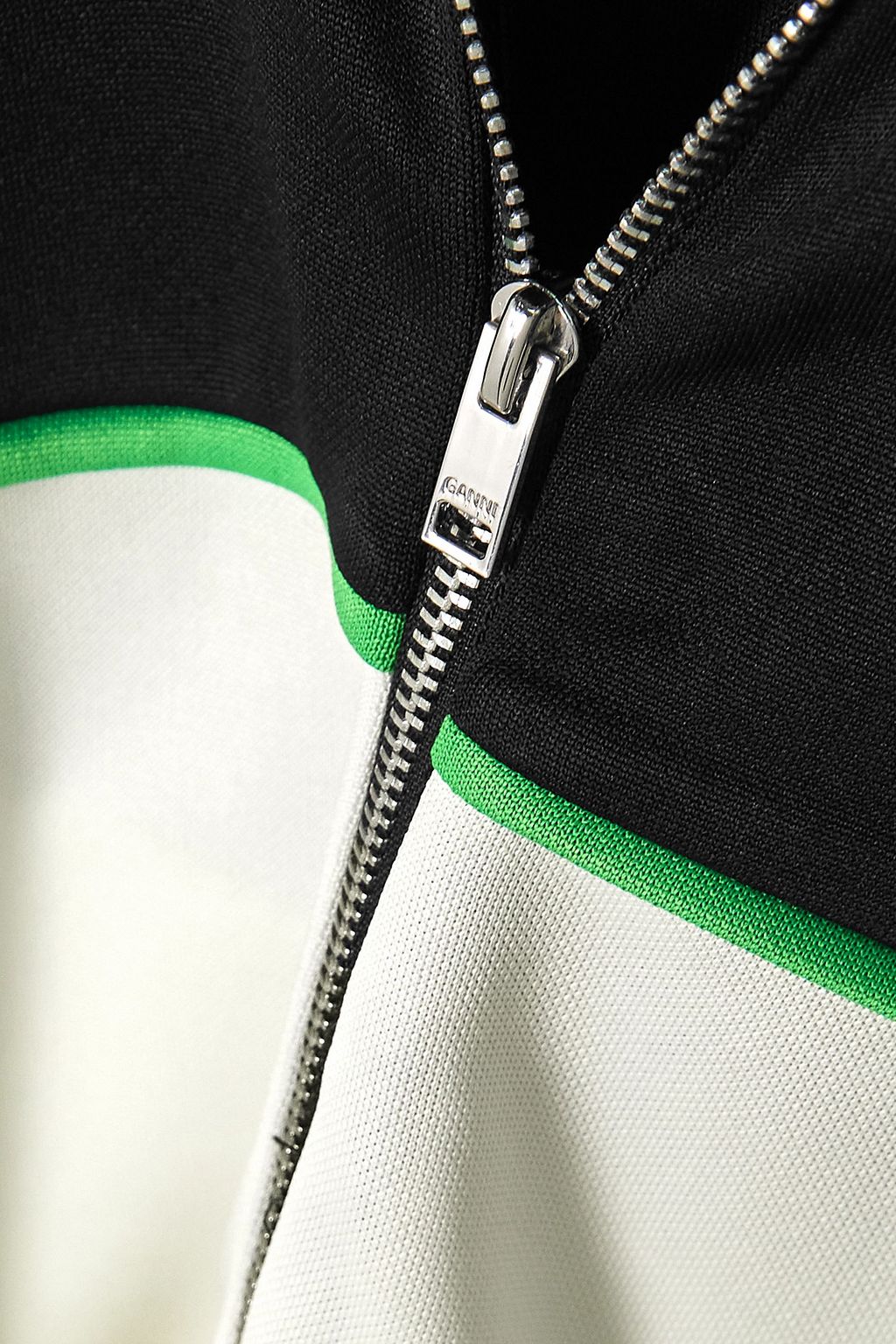 GANNI Striped appliquéd jersey track jacket