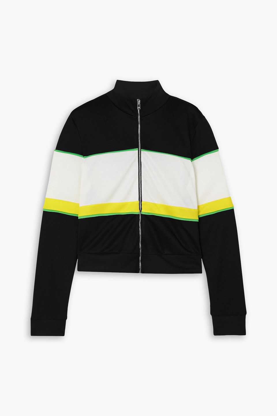 Striped appliquéd jersey track jacket