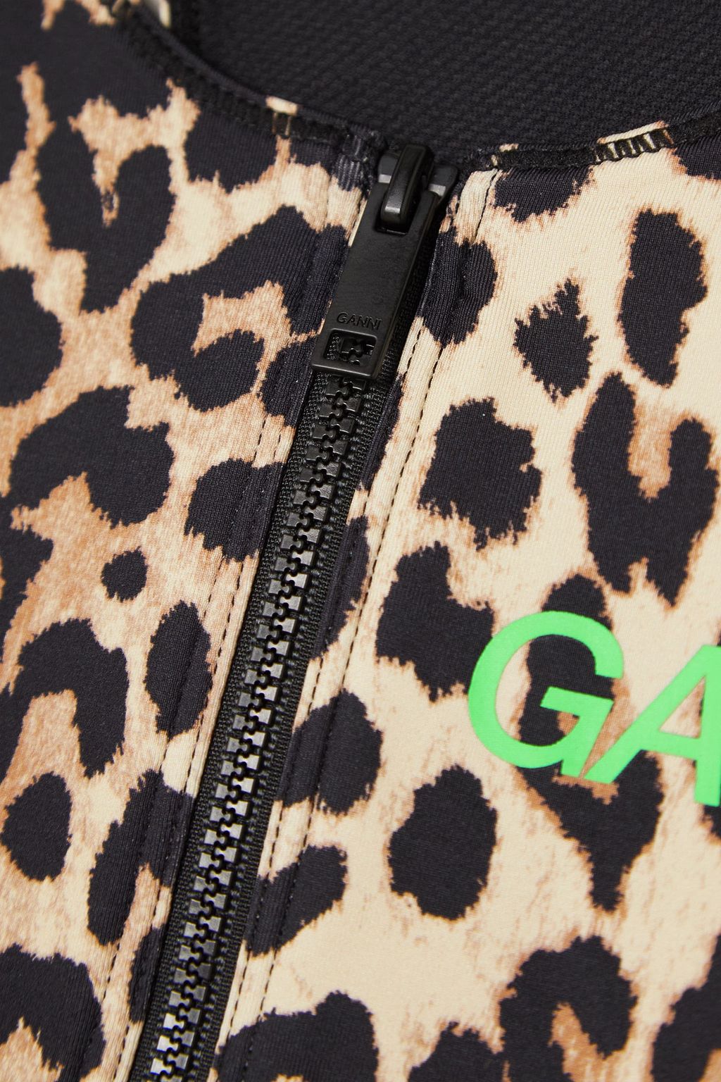 GANNI ストレッチ スポーツブラ レオパードプリント