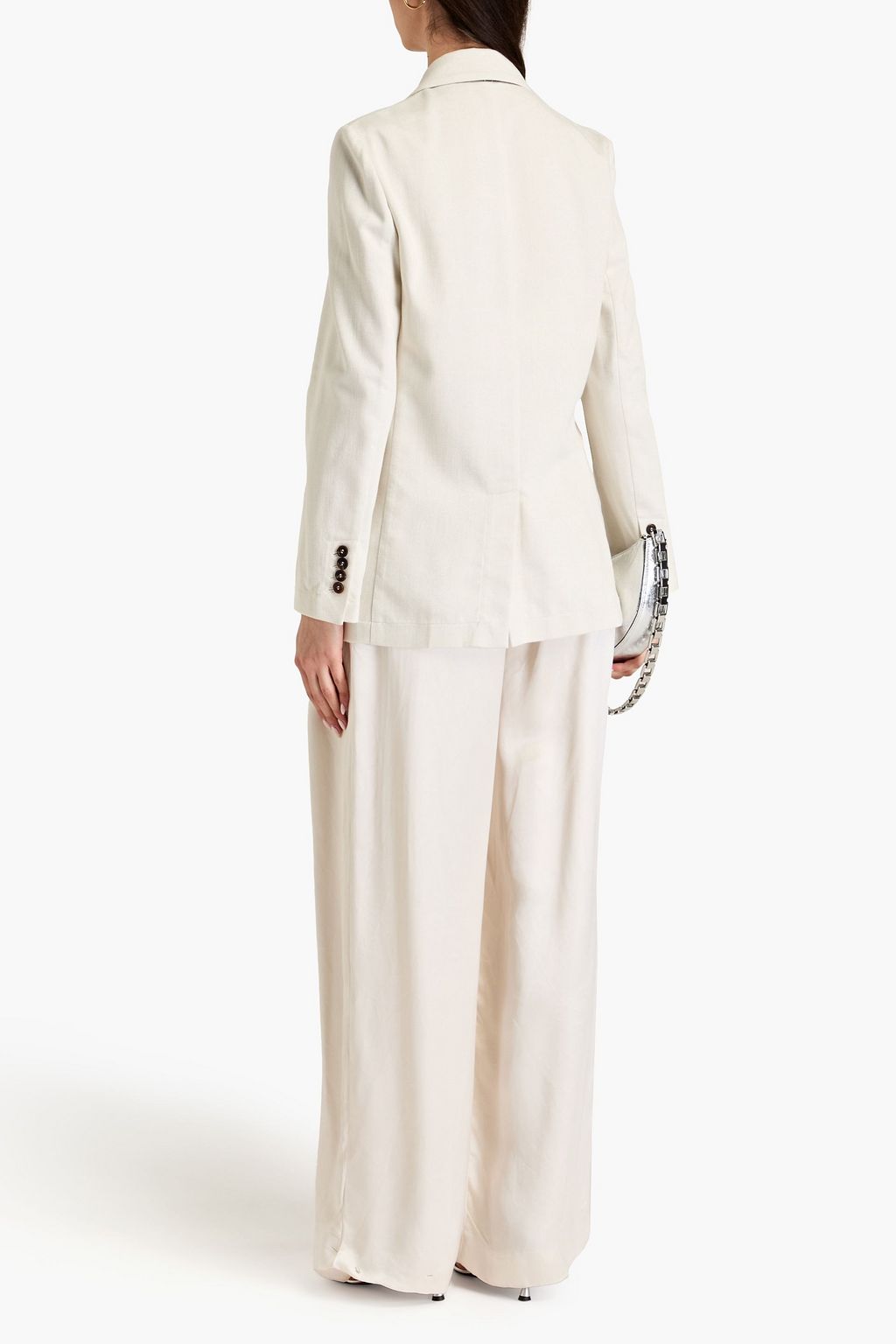 BRUNELLO CUCINELLI 더블 브레스티드 메탈릭 코튼 혼방 트윌 블레이저