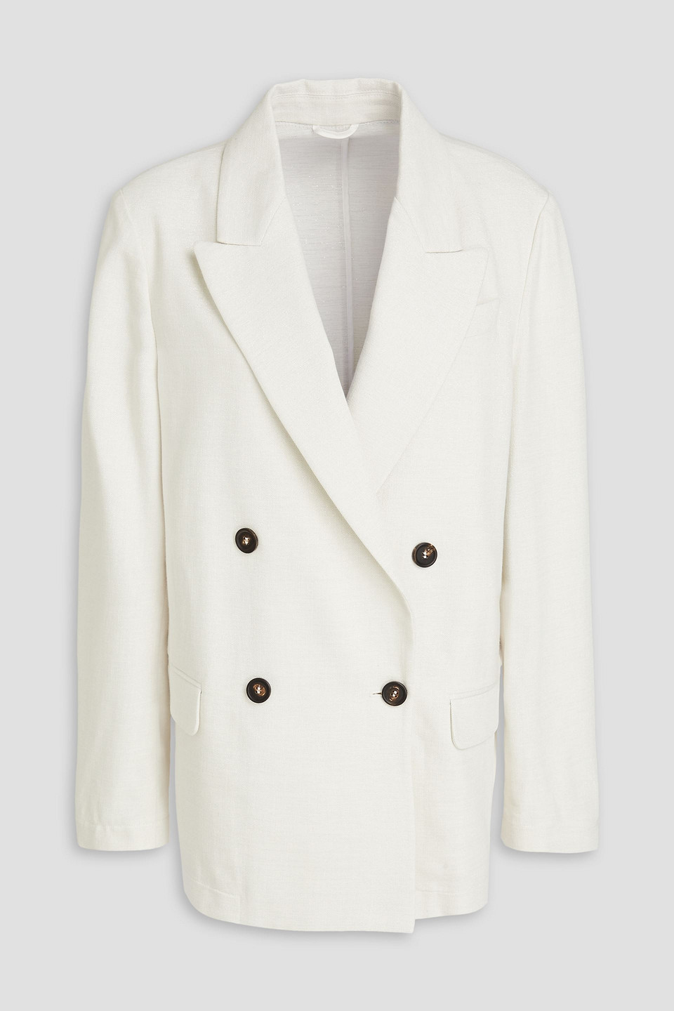 Brunello Cucinelli Double-breasted Blazer In Ivory