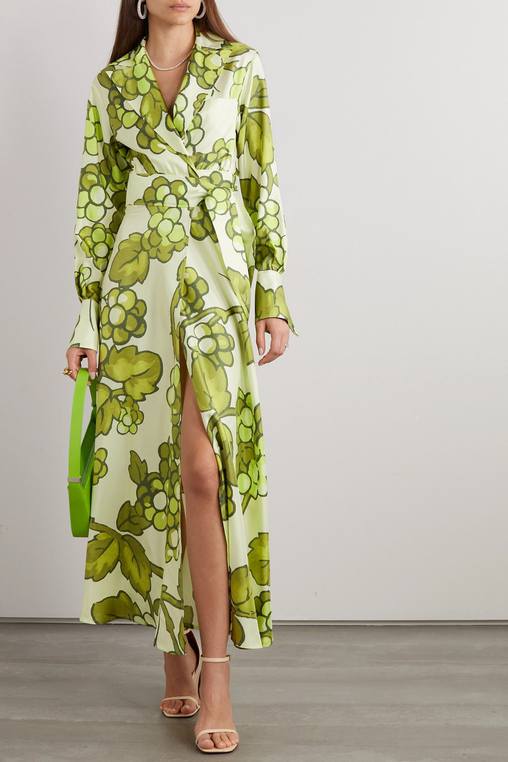 Etro Belted printed silk-twill maxi wrap dress