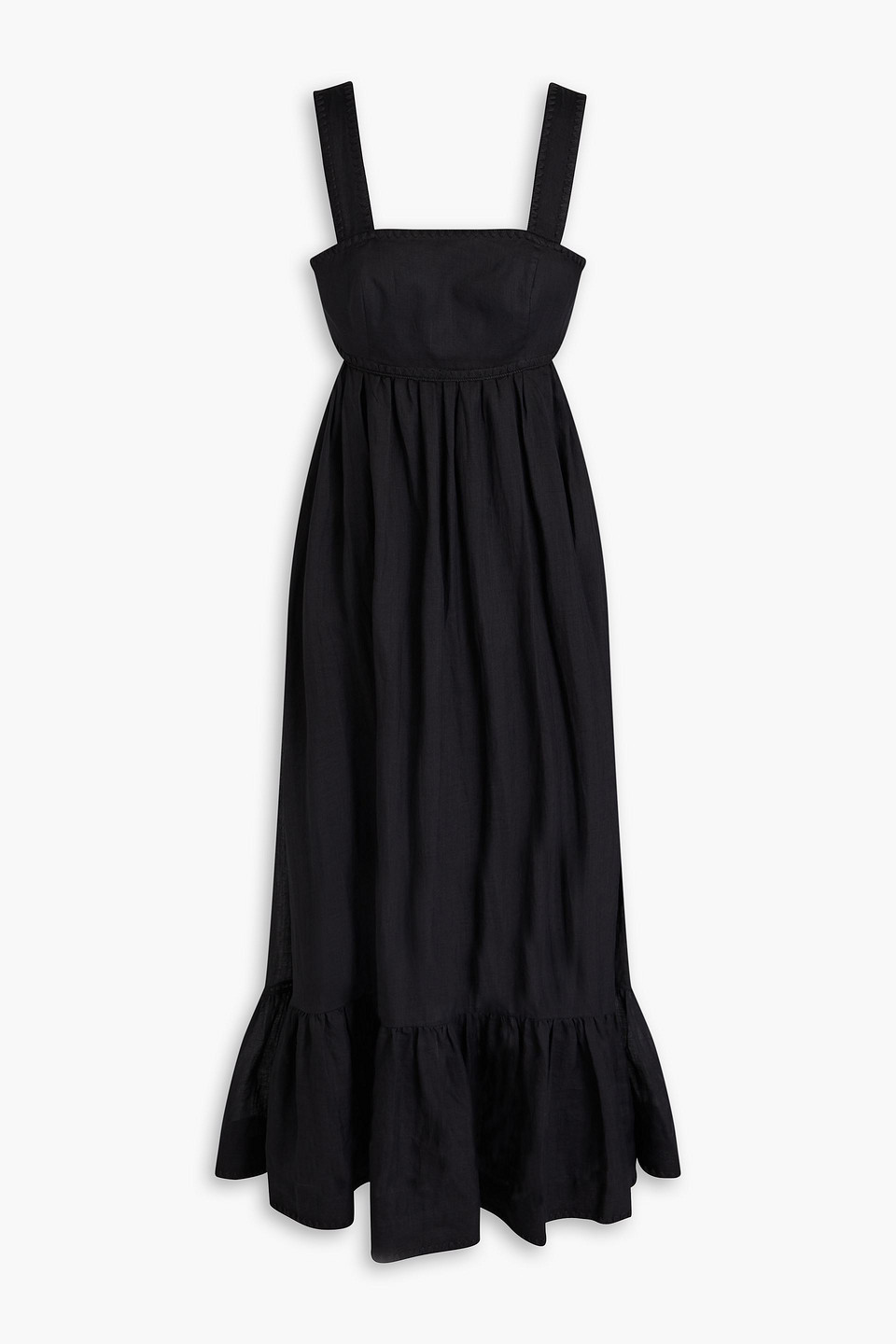 Zimmermann Chintz Tiered Midi Dress In Black