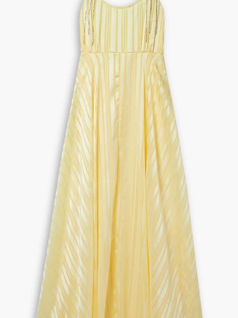darralis crystal-embellished striped satin maxi dress
