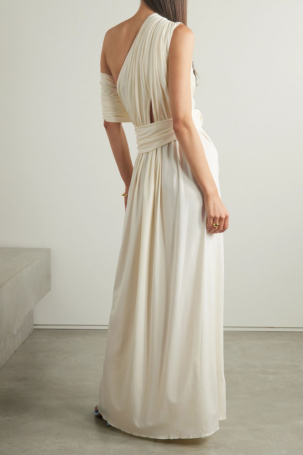ALTUZARRA Delphi one-shoulder gathered stretch-jersey maxi dress