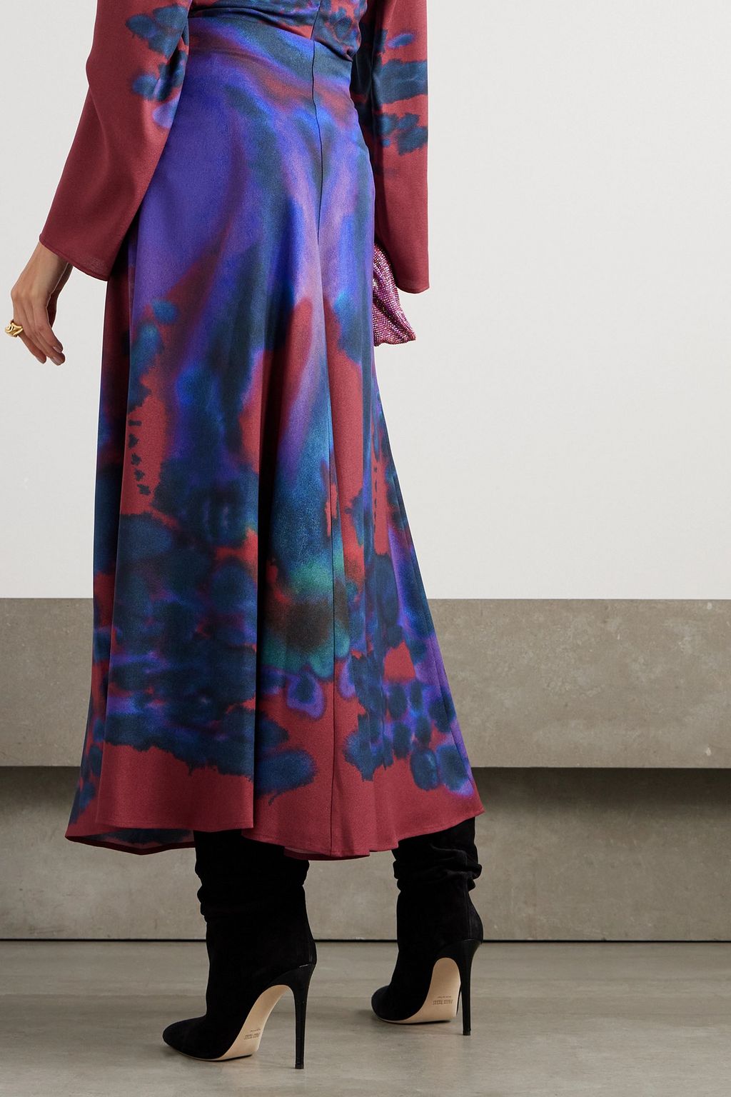 ALTUZARRA Hydra printed crepe skirt