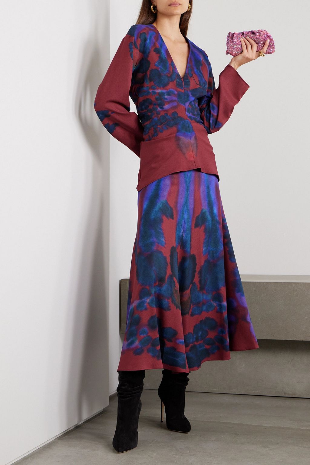 ALTUZARRA Hydra printed crepe skirt
