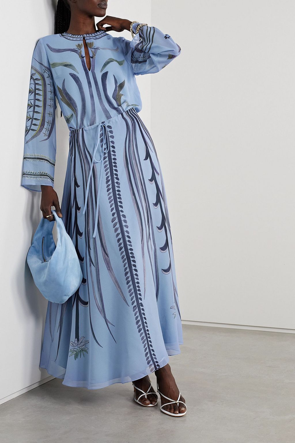 ALTUZARRA Roxana printed silk-chiffon maxi skirt