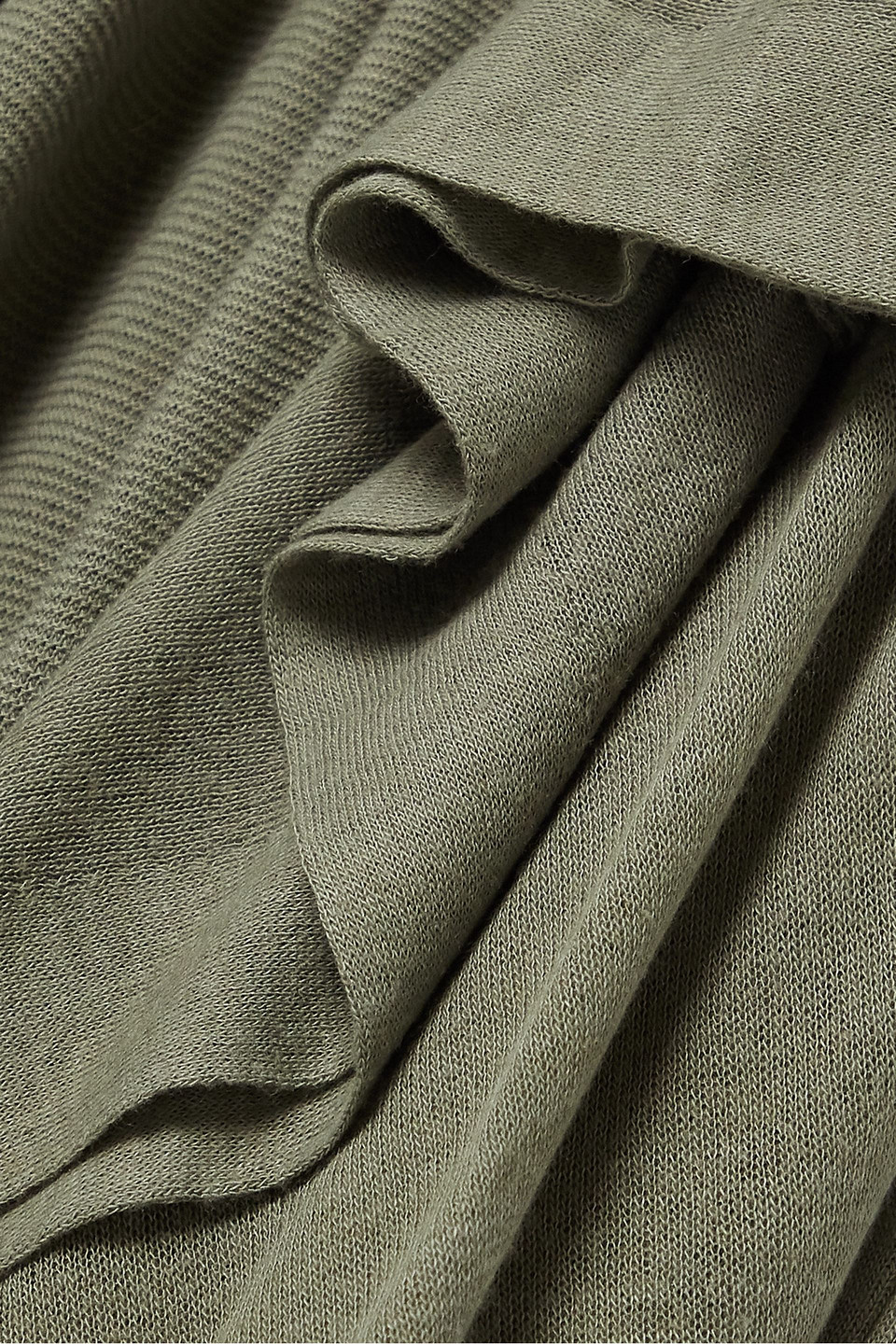 Agnona Wrap-effect Draped Stretch-knit Midi Dress In Army Green