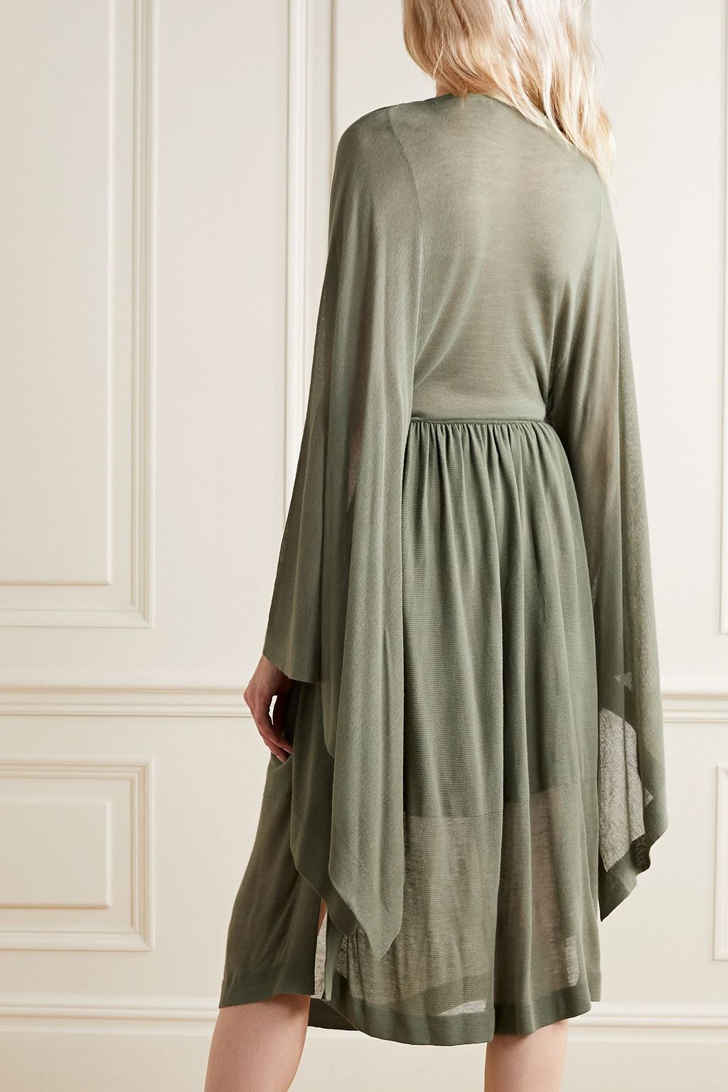 AGNONA Wrap-effect draped stretch-knit midi dress