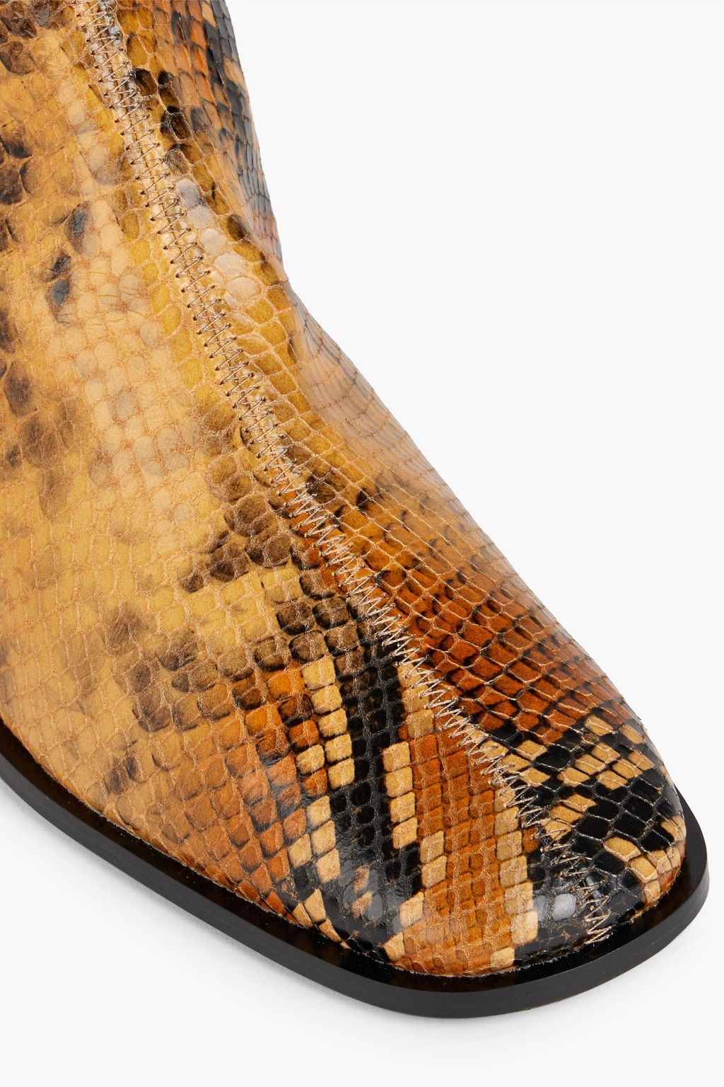 ACNE STUDIOS Snake-effect leather ankle boots