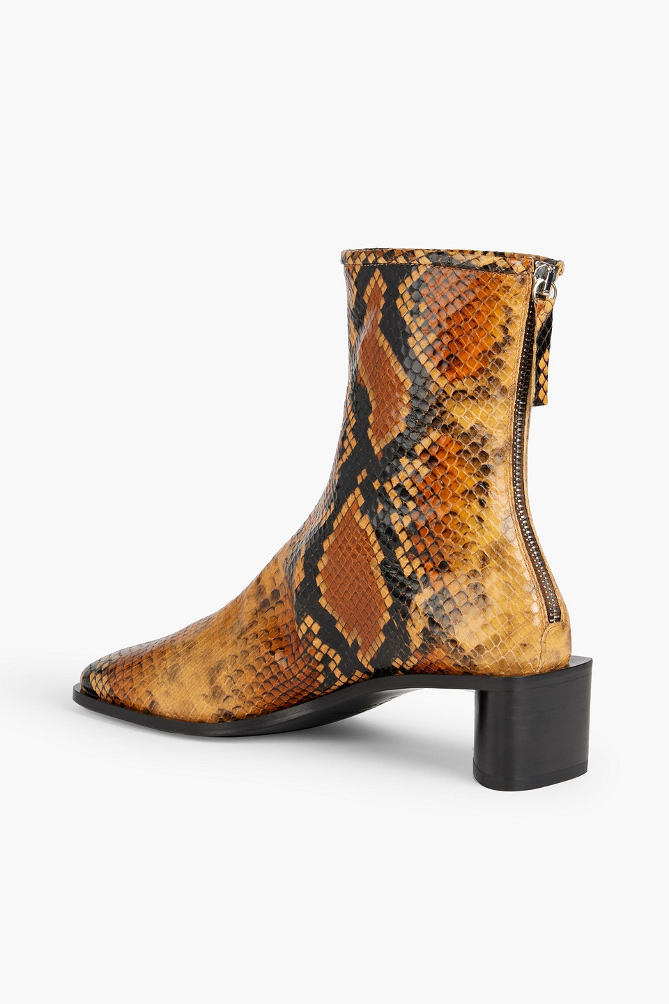 Acne Studios Snake-effect Leather Ankle Boots In Animal Print