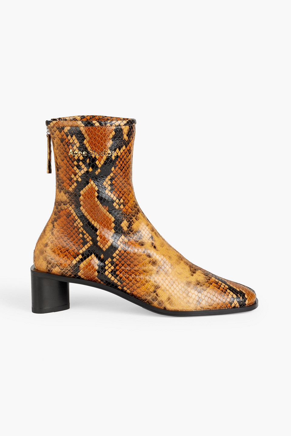 Acne Studios Snake-effect Leather Ankle Boots In Animal Print