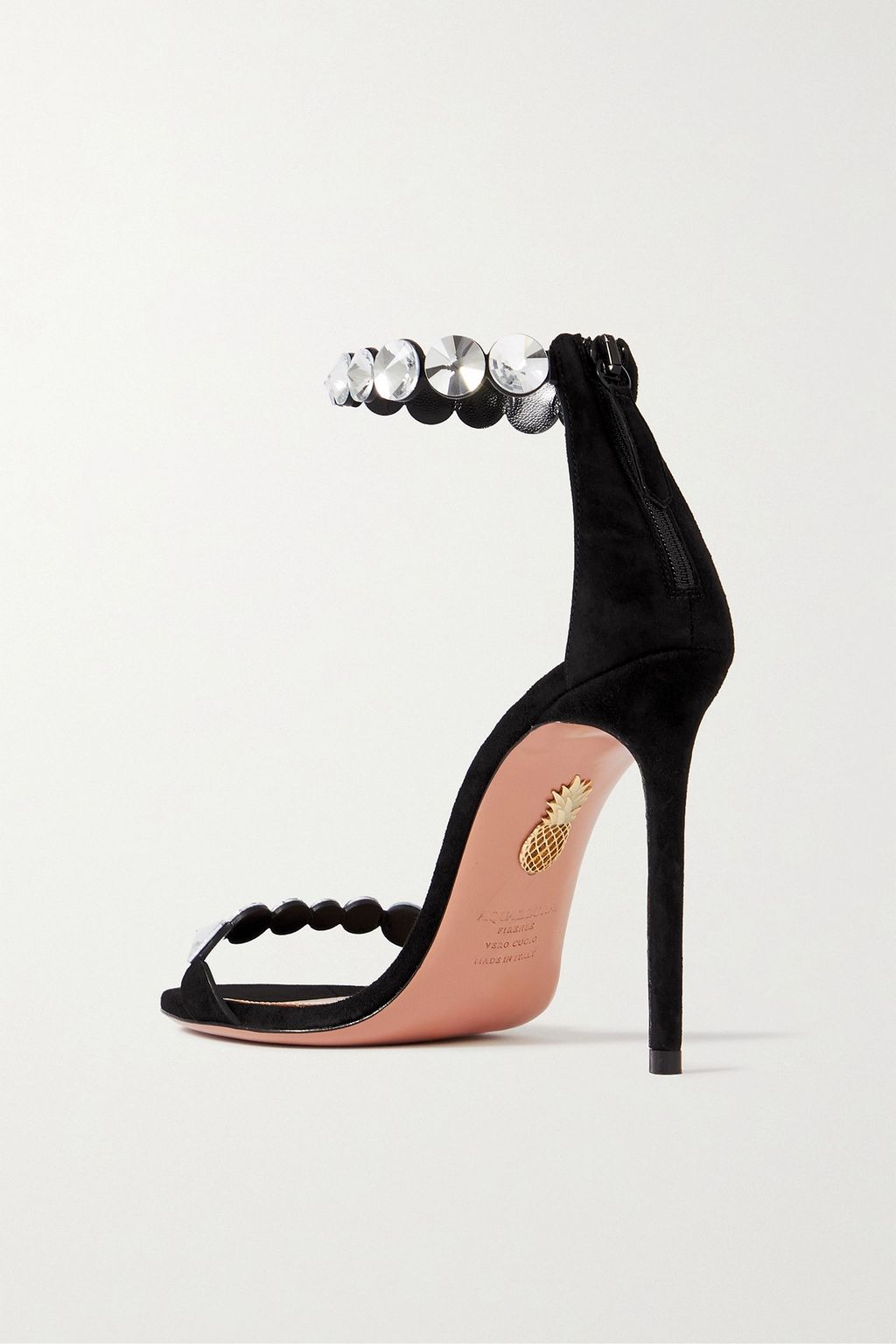 AQUAZZURA Maxi Tequila 105 crystal-embellished suede sandals