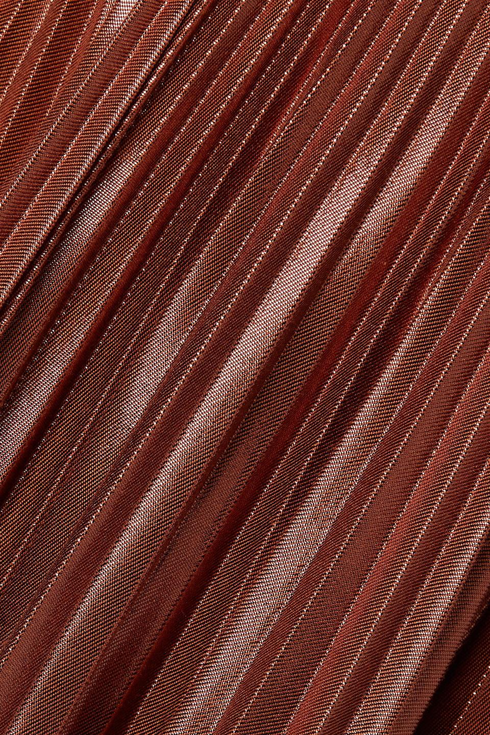 Altuzarra Sif Metallic Pleated Maxi Skirt In Copper