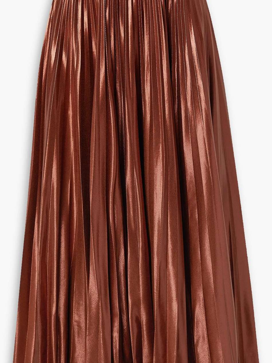 sif plissé-lamé maxi skirt