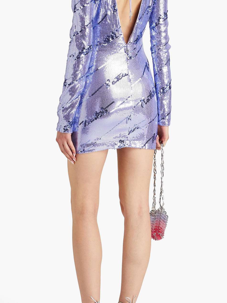 sequined stretch-mesh mini dress