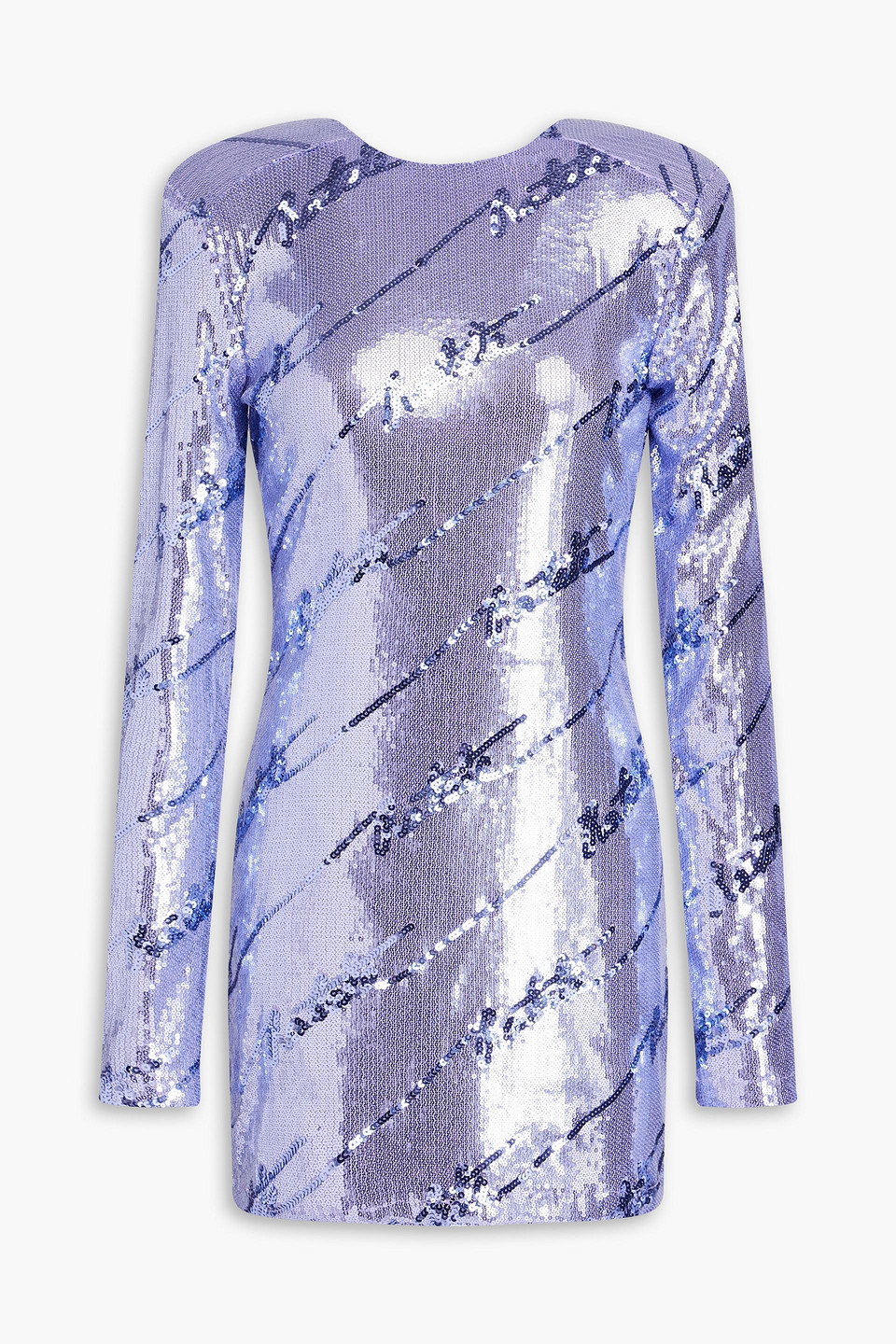 Rotate Birger Christensen Logo-embellished Sequin Minidress In Lavender