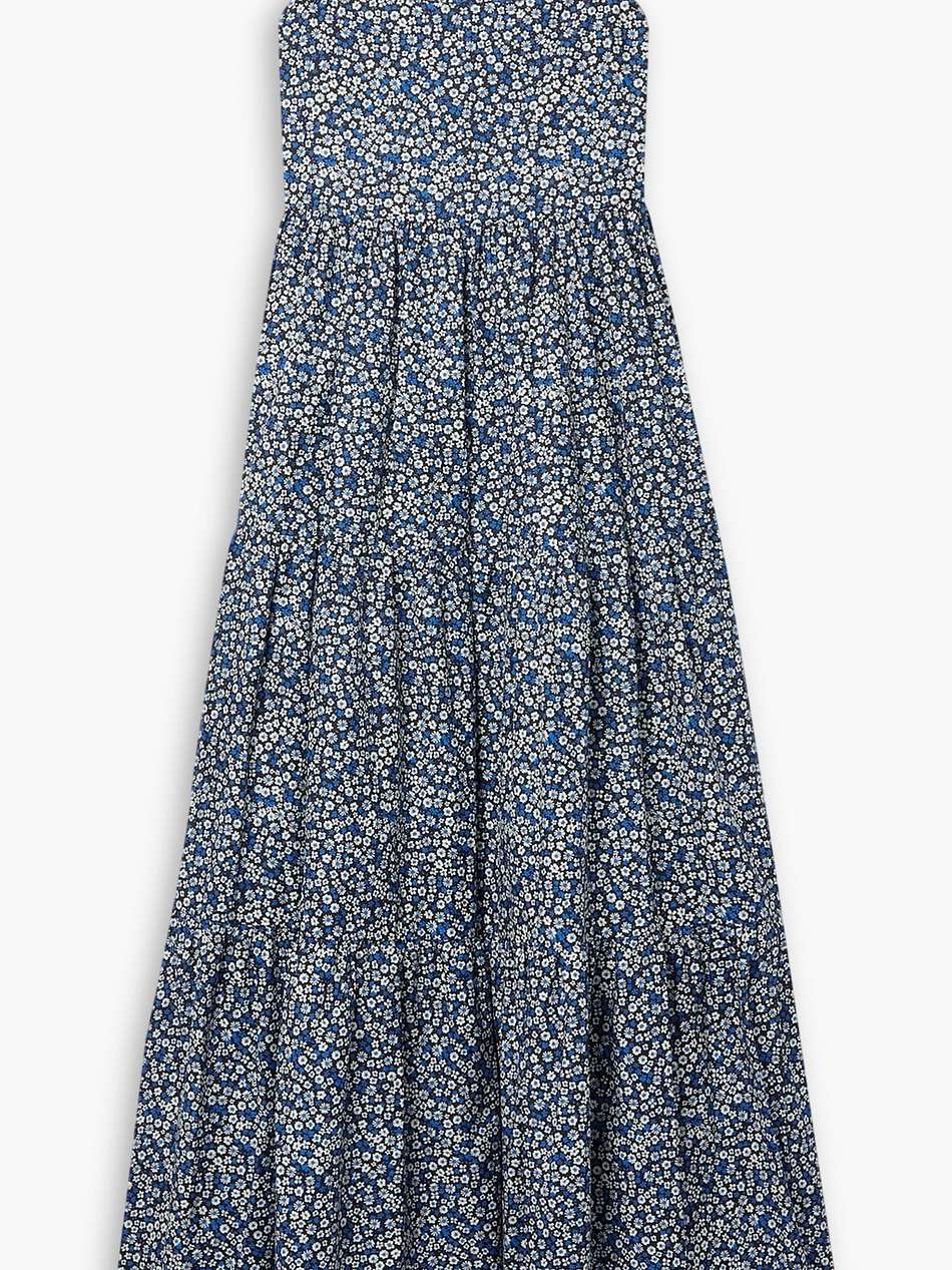 tiered floral-print cotton-poplin maxi dress