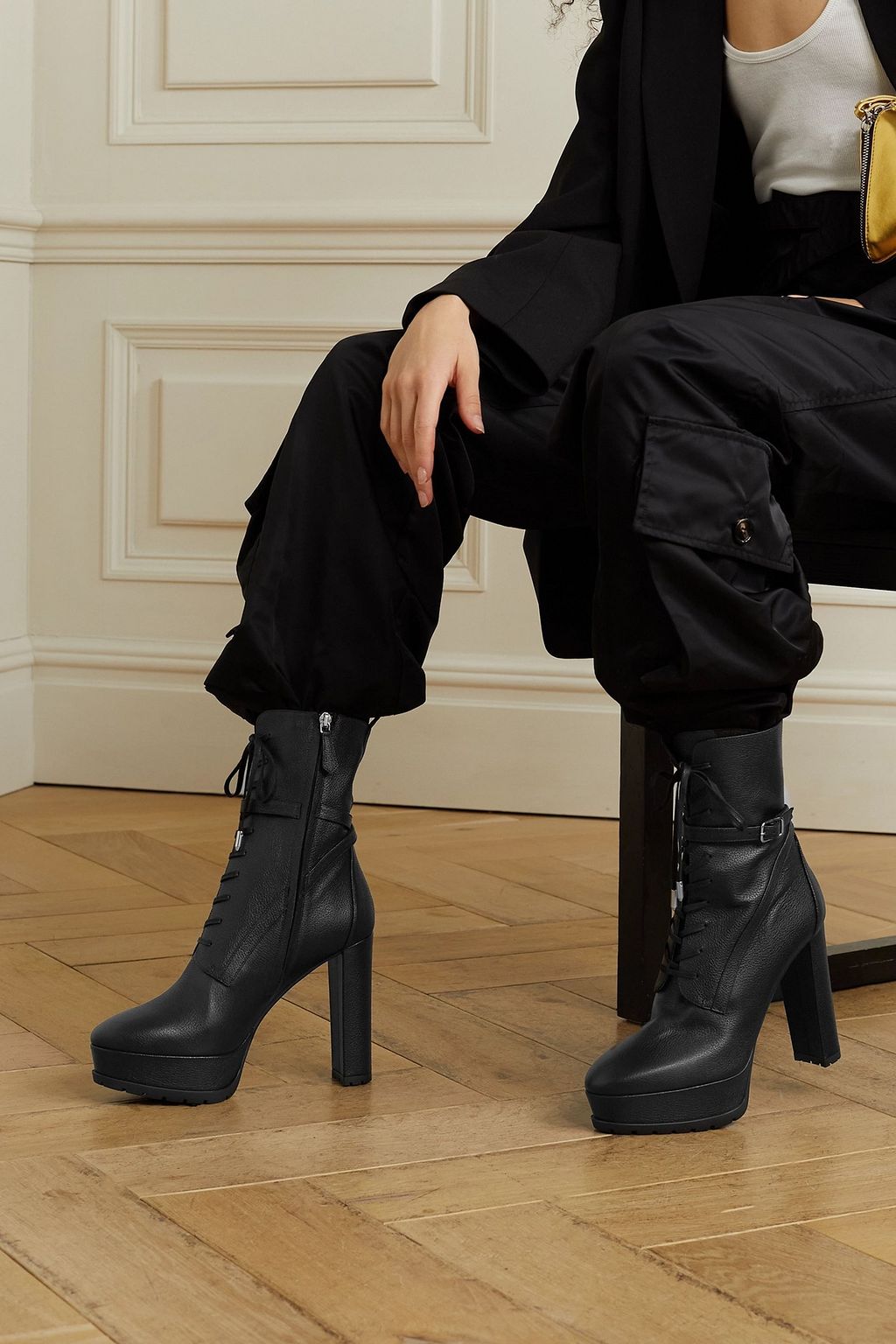 AQUAZZURA The Great Sinner textured-leather ankle boots