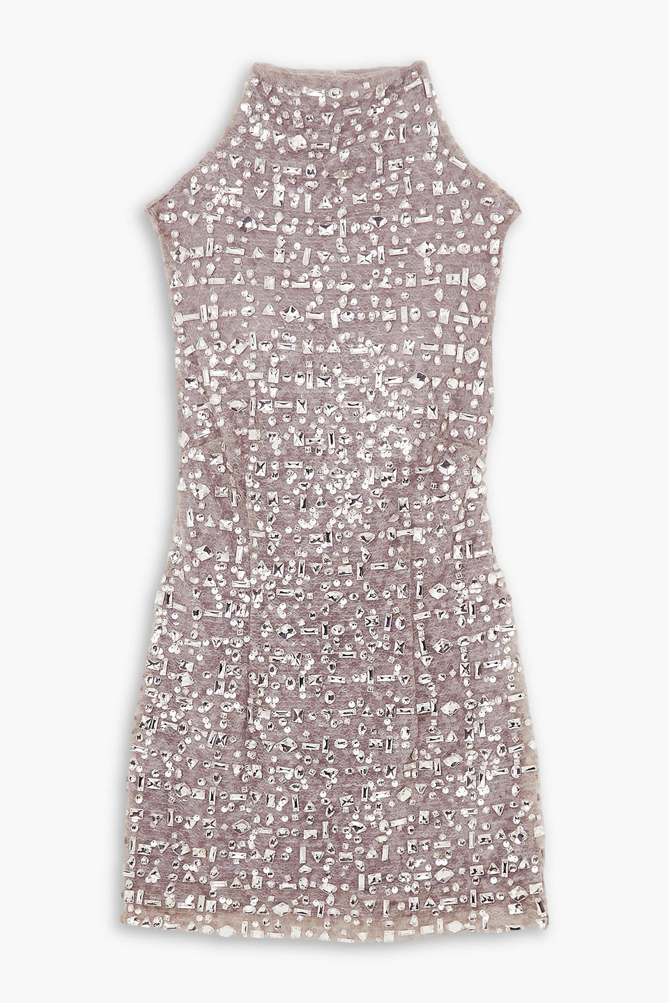 16arlington Luna Crystal-embellished Sequined Tulle Mini Dress In Silver