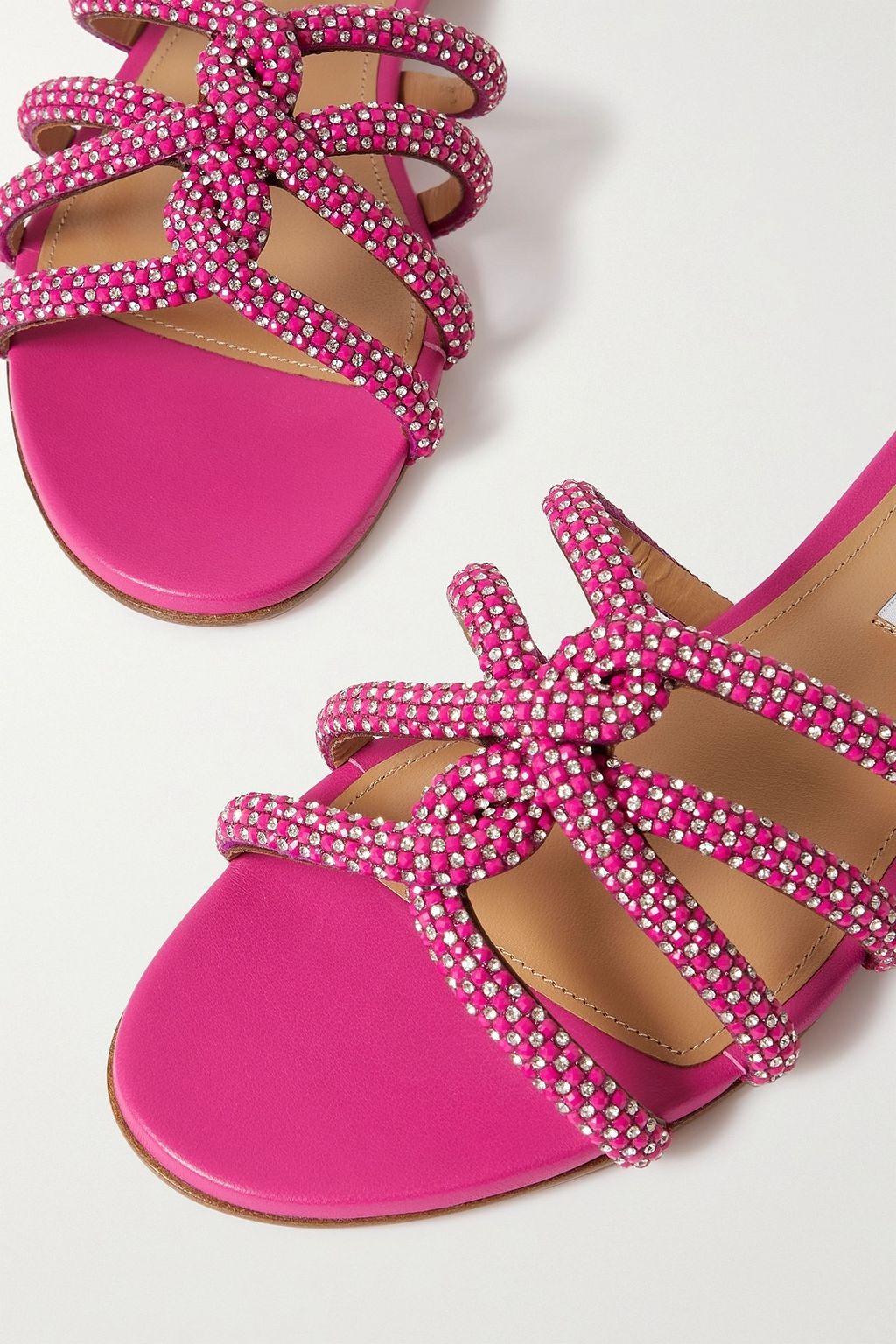 AQUAZZURA Moondust crystal-embellished suede sandals