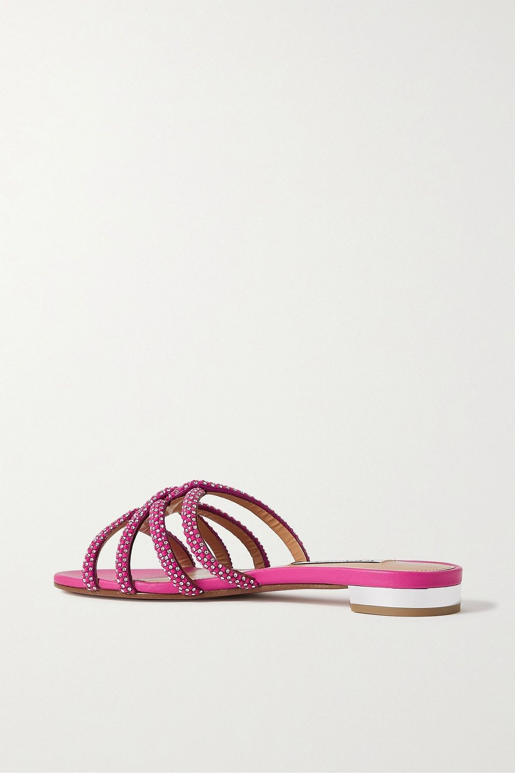 AQUAZZURA Moondust crystal-embellished suede sandals