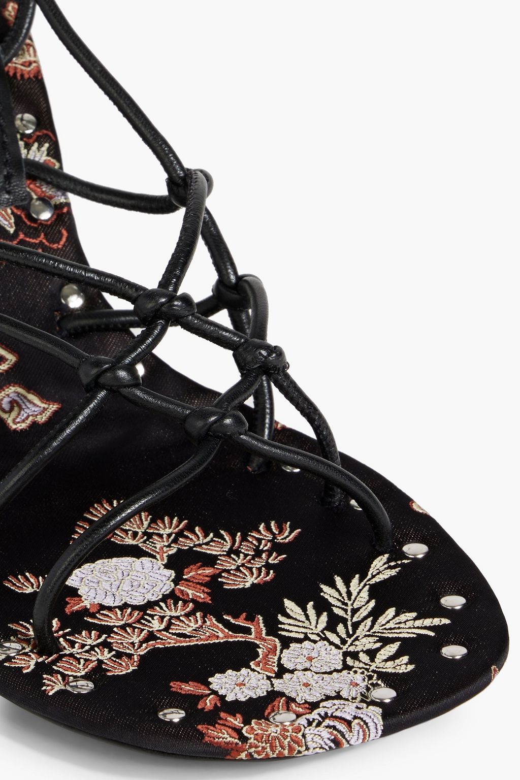 ACNE STUDIOS Knotted leather and jacquard sandals