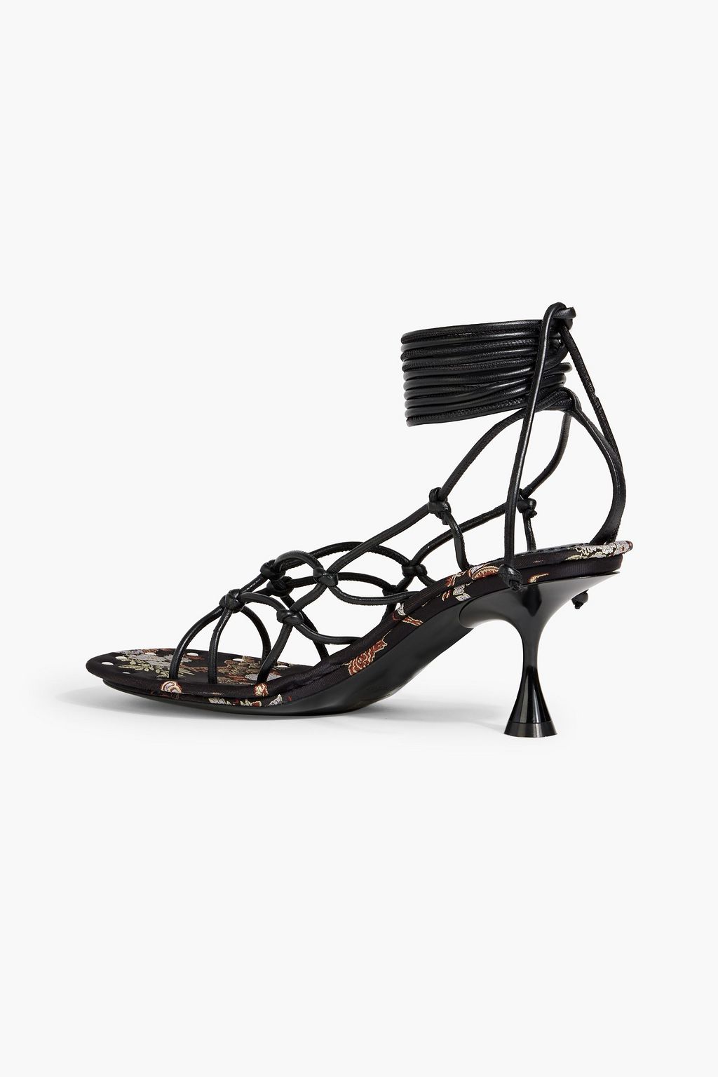 ACNE STUDIOS Knotted leather and jacquard sandals