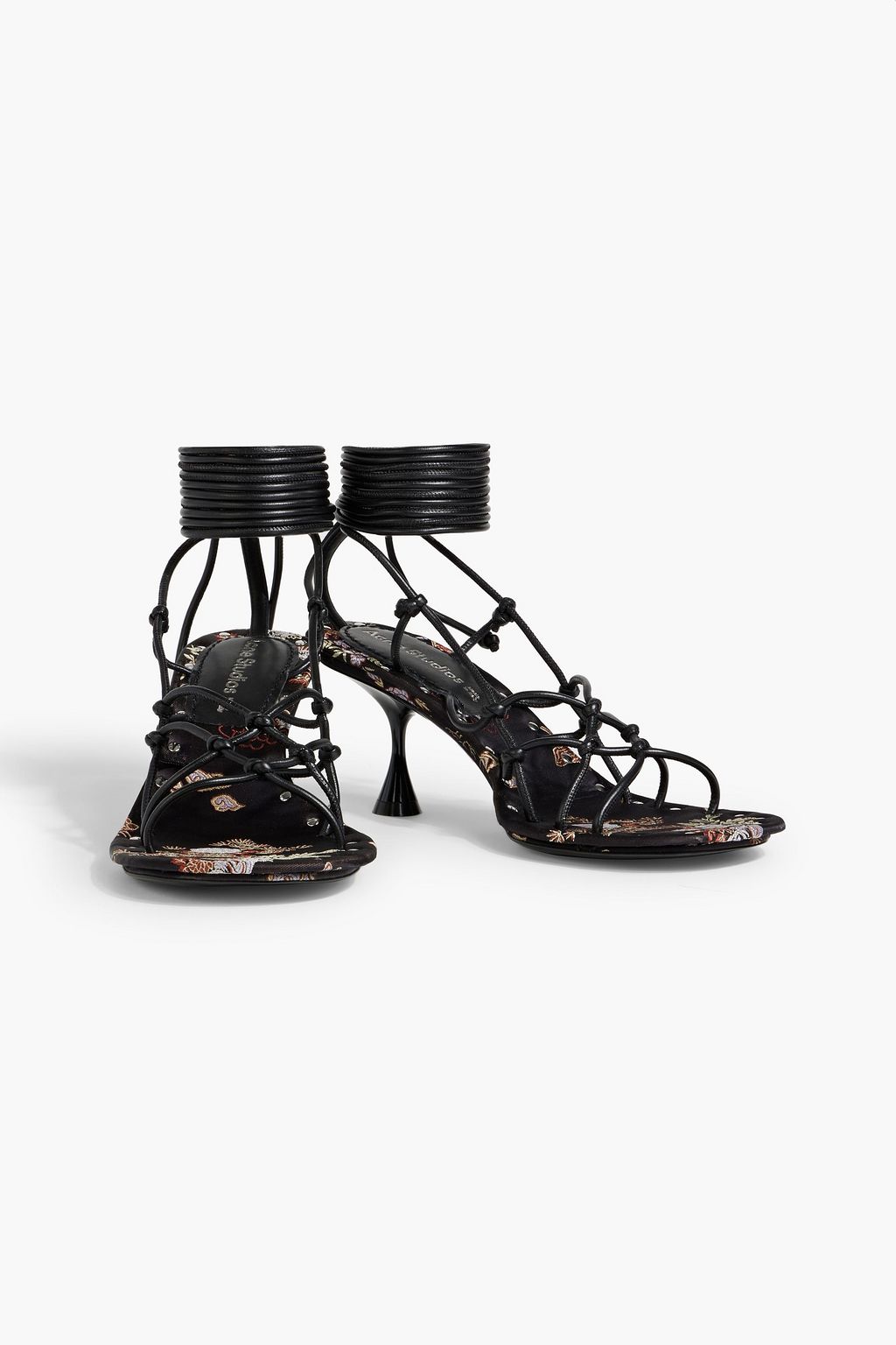 ACNE STUDIOS Knotted leather and jacquard sandals