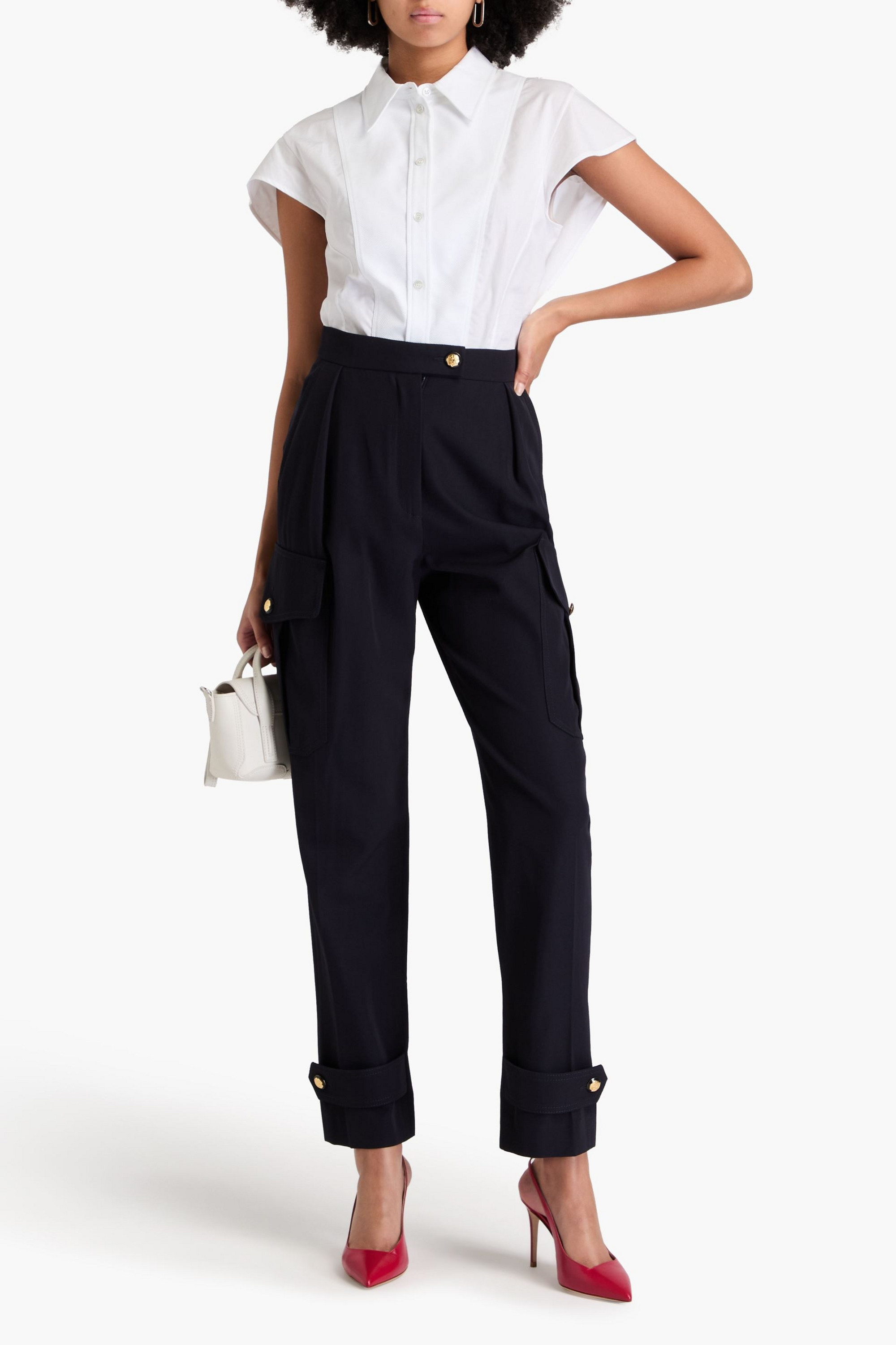 McQueen Pleated twill tapered pants